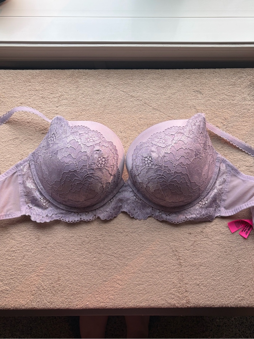 La Senza Lavender Lace Classic Plunge Push-up Bra